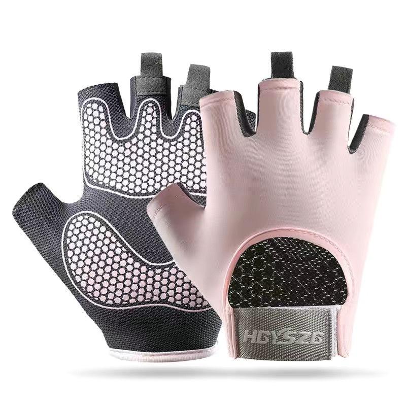 Fitness half finger men's sports non-slip shock absorption air cushion wear-resistant horizontal bar anti-cocooning cycling gloves