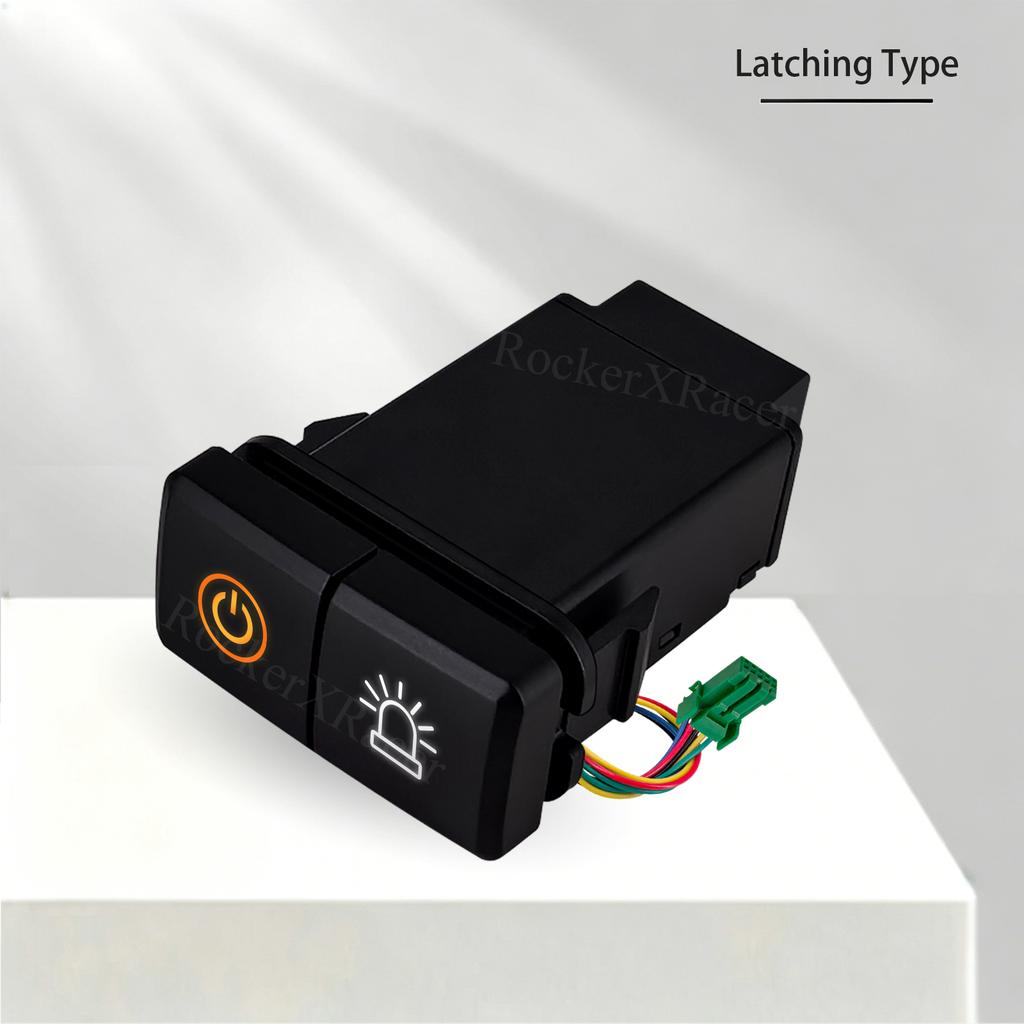 2 In 1 Dual Switch 12V LED Horizontal Push Button Front Rear Fog Seat Heater Lock For Toyota 4Runner FJ Landcruiser 100 Prado Battery Switches5