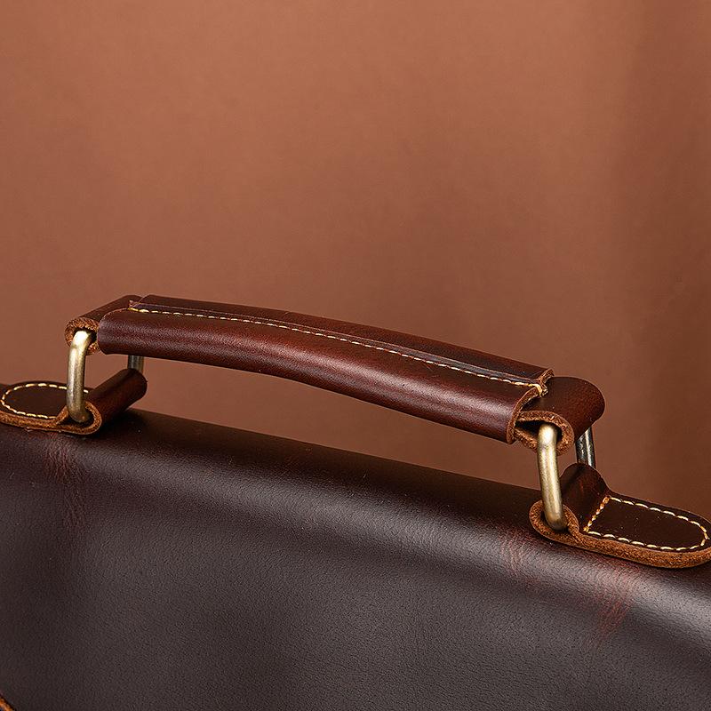 Men Crazy Horse Leather Antique Vintage Design Business Briefcase Laptop Bag Attache Messenger Bag Tote Portfolio