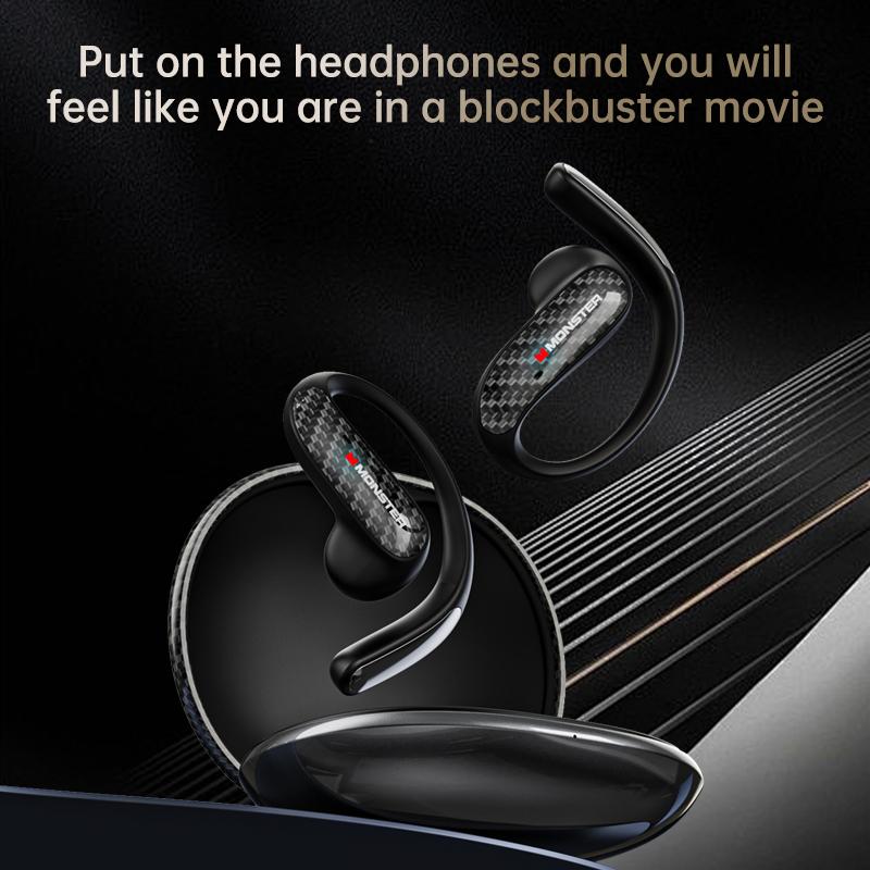 Monster MQO37 TWS Bluetooth 6.0 Sports Noise Reduction Headphones HiFi Stereo Music Gaming Earphones HD Call Headphones With Mic