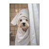 Cute Shower Dog Bathroom Decor Poster Dog in Bathtub Print Animal Murals Canvas  for Home Decor Dog Lover Gifts
