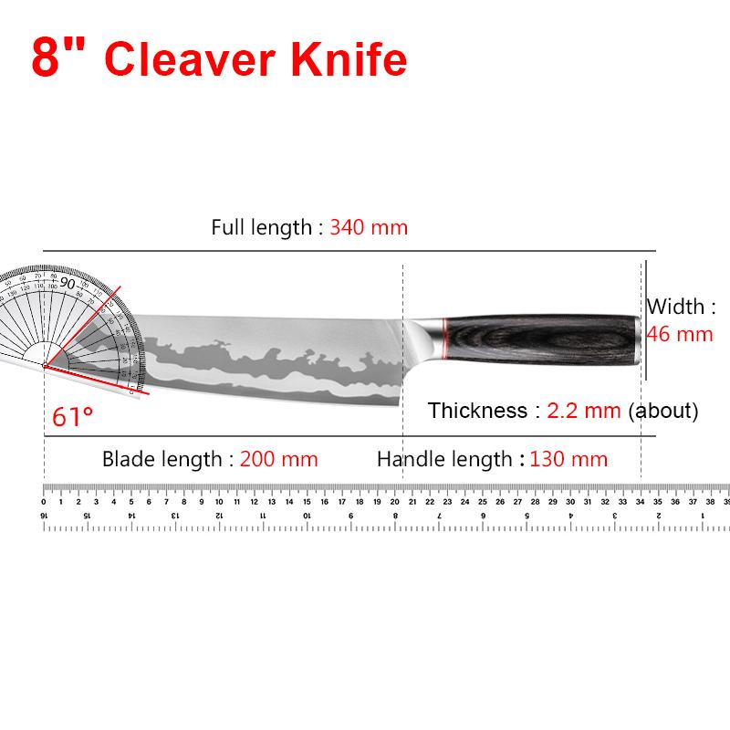 Кухонный нож из нержавеющей стали, кованый мясницкий нож, ковка, нож для разделки мяса, разделка, деревянная ручка, инструменты для барбекю