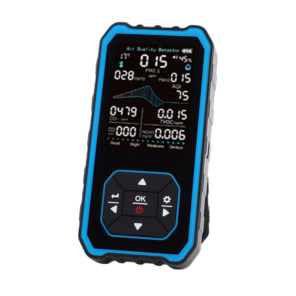 10 в 1 Портативный Качественный монитор PM2.5 PM10 PM1.0 CO2 CO HCHO TVOC Температура Влажность Тест Внутренний Детектор Синий Черный