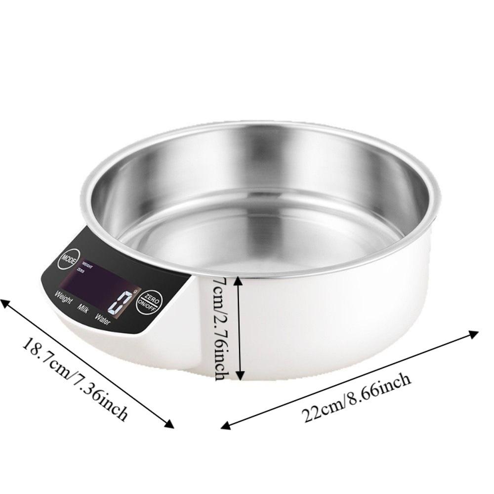 LCD Display Stainless Steel Electronic Bowl Scale Detachable Food Bowl Scale Baking