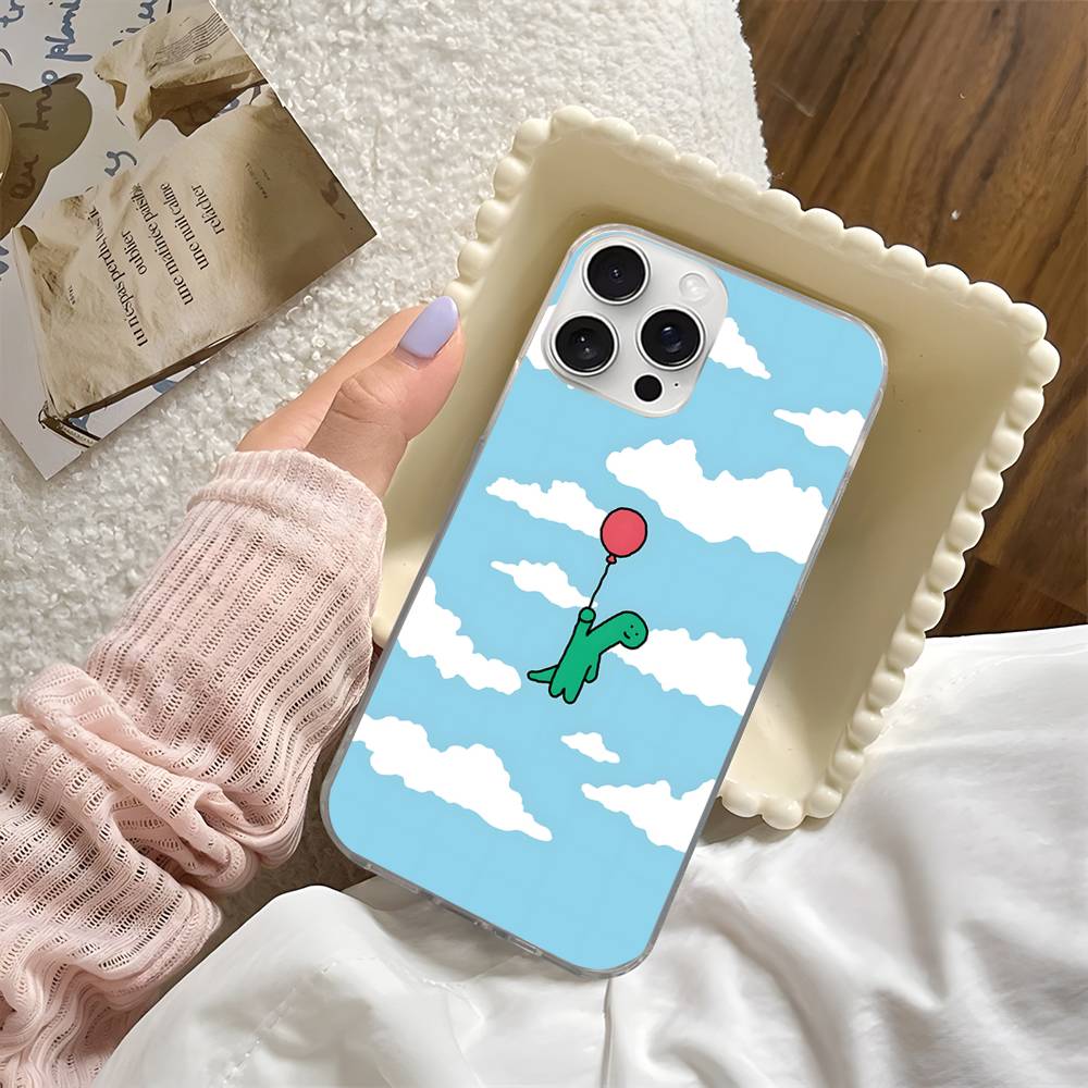 Милый Чехол для Телефона J-Jog-uman-s Динозавры Для iPhone 17 16 15 14 13 12 11 Pro Max Plus Чехол с Водной Рябью Аврора