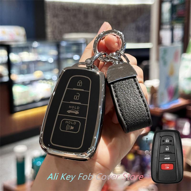for Toyota Key Fob Cover For 2020-2024 Highlander 2018-2024 RAV4 Camry C-HR Corolla Avalon Prius Key Shell Case Keychain