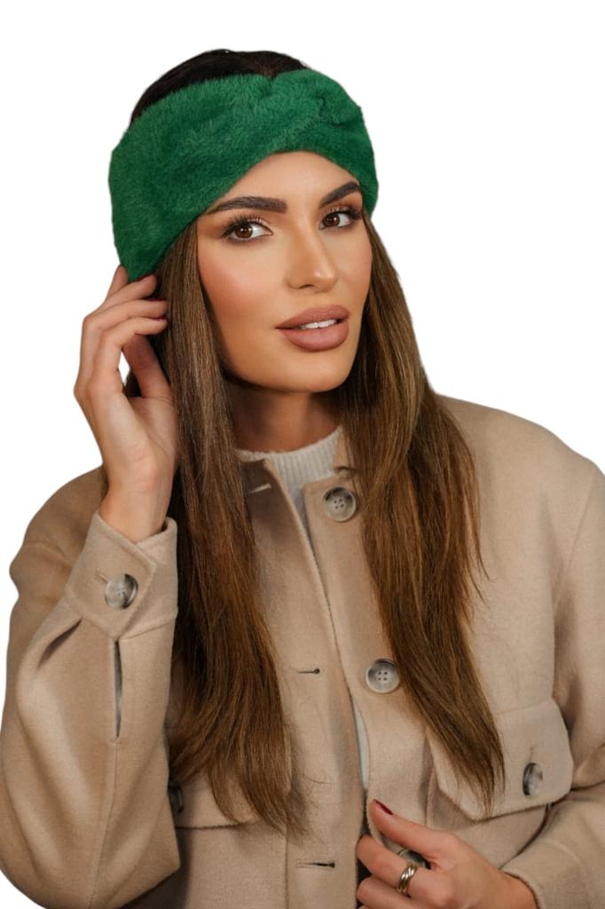 Women' Winter Fluffy Headband Color Green Bottle Kamea - Yoshi