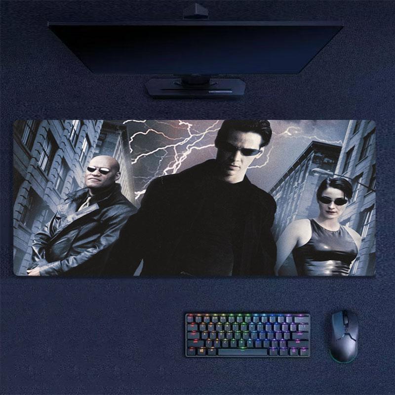 Matrix Poster Mouse Pad, Large Gaming Desk Mat, Non-slip XXL Mousepad for Laptop & Tablet, Mini PC Playmat with Stitched Edges