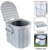 Car Folding Toilets Strong Load Bearing Camping Toilet Travel Bucket Toilet Seat Emergency Toilet Foldable Washable Folding Toilet with Lid Portable