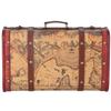 Винтажный Чемодан Портативный Композитный Деревянный Карта Шаблон Дизайна Винтажный Сундук Для Хранения