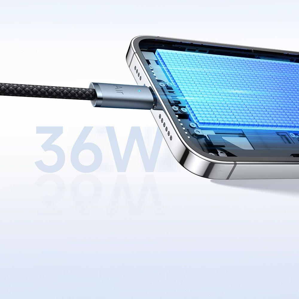 Mcdodo Kabel Usb-C Lightning Szybkie Ładowanie Usb Typ C 36W 1M Led Czarny