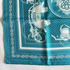 Б/у Отличное состояние Hermes Carre 55 Узор bandana Ex-Libris бирюзовый с коробкой