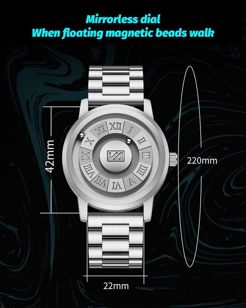 Представляем мужские наручные часы с магнитным плавающим шариком, часы в стиле Black Tech, сочетающие дизайн и функциональность. (2901H)