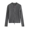 Women's Ribbed Slim Fit Zipper Cardigan