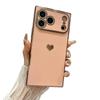 Применимо к Apple 17/16/15/14/13 квадратный чехол для телефона с сердечками 16Pro однотонный гальванический полностью закрывающий защитный чехол