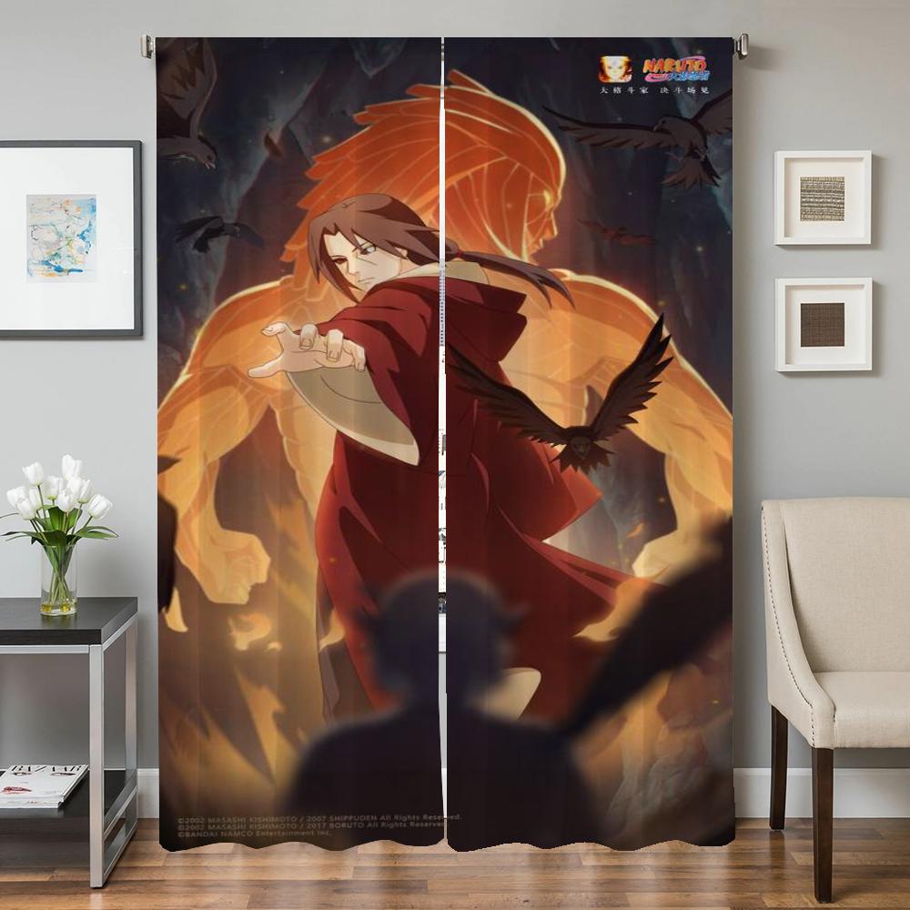 Домашний интерьер Кухня Шторы для гостиной 2 шт. Плотные шторы Дверная штора Наруто Спальня Украшение Разделительная перегородка Тень