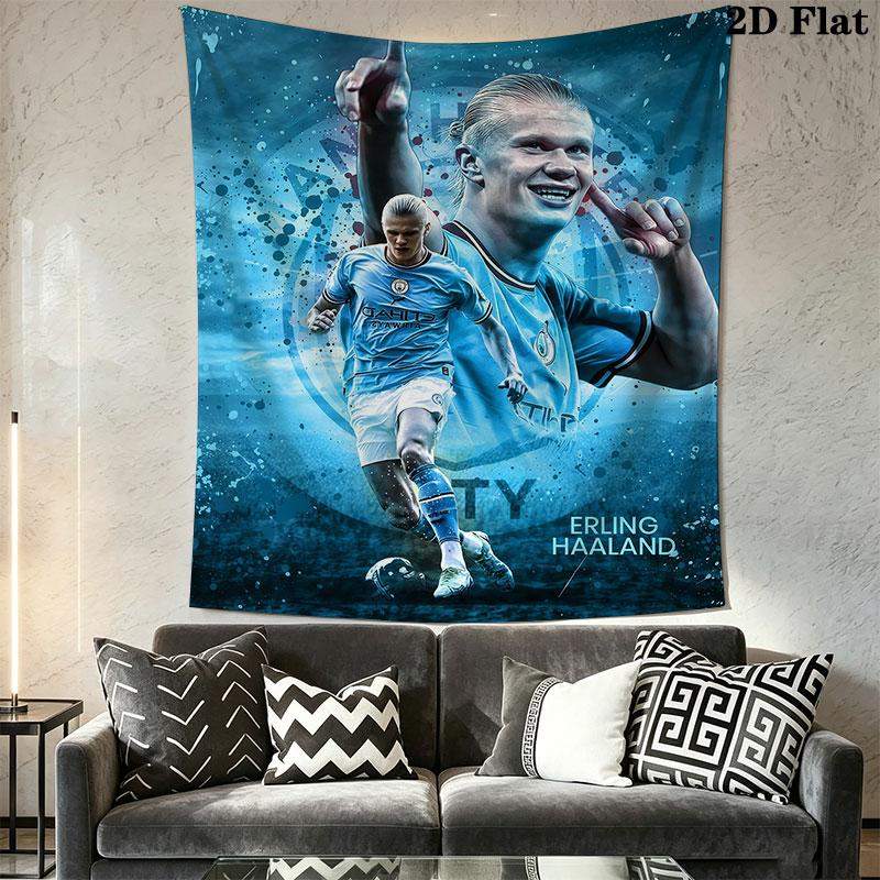 Haaland football Wall Hanging Printed Fabric Blanket Decorative Tapestries for Bedroom Living Room Home Decor
