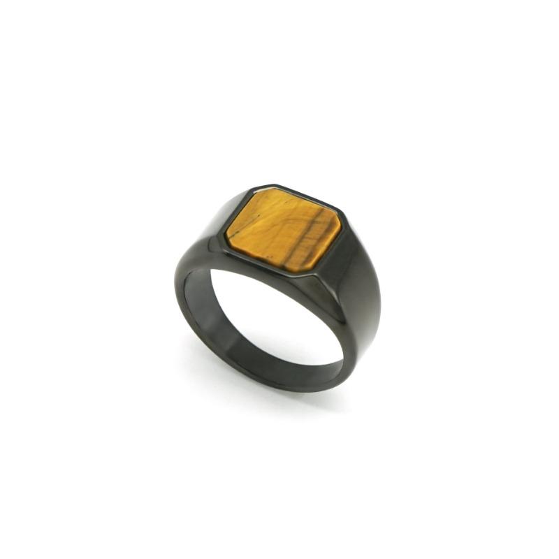 Vintage Viking Titanium Steel Ring for Men Fashion Personality Domineering Rune Set Natural Zirconia Ring Gold Luxury Male Hip Hop Jewellery