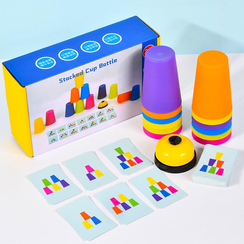 Colorful Children's Cup Stacking Game with Music - Concentration Training Toy and Night Market Favorite