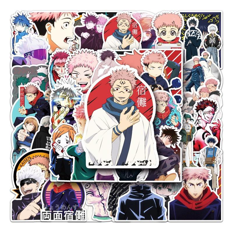 10/50 шт. Мультяшные аниме-наклейки Jujutsu Kaisen, Декор для DIY, Ноутбук, Скейтборд, Блокнот, Гитара, Шлем, Наклейка