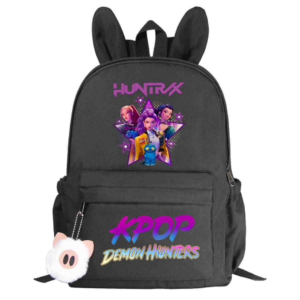 Kpop Anime Cartoon Print Student Korean Version Schoolbag Lightweight Cute Rabbit Ear Backpack