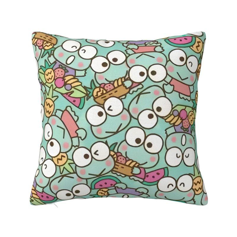 Custom Game Keroppi No Daibouken Cartoon Luxury Pillow Cover Decoration Kawaii Anime Frog Cushions for Sofa