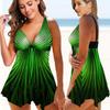 Женский принт Tankini Set Купальник Купальники Купальный костюм Пляжная одежда Две части Бикини Плюс размер