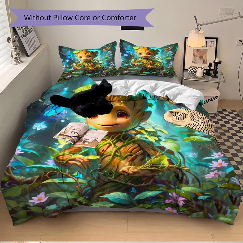 Groot Forest Print 3Pcs Bedding Setduvet Cover With 2 Bedropillowcase Home Birthday Gift