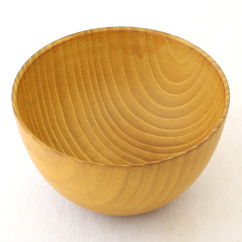 Лакерные изделия Кишу от Tsunoda Seibei Shoten, Рукоятка-шар, Большая деревянная суповая миска, Нанопокрытие, Можно мыть в посудомоечной машине, Натуральная, WG-457466