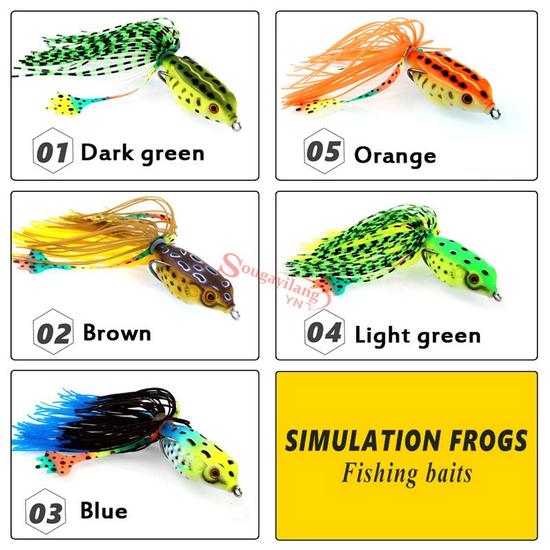 1PCS Frog Fishing Lures Soft Topwater Baits for Bass Snakehead Saltwater Freshwater Fishing