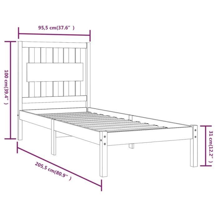 VidaXL Bed Frames Solid Pine Wood 90x200 Cm 3103918