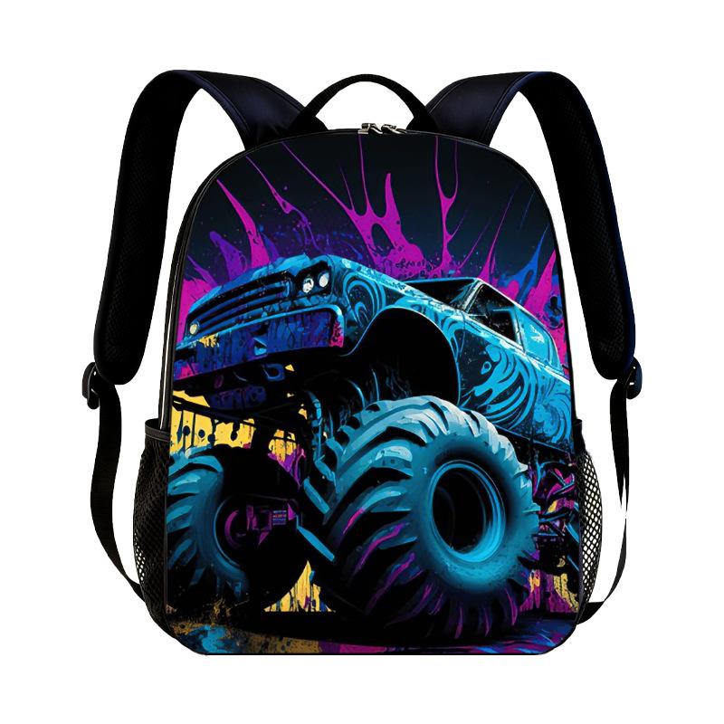 Monster Jam Monster Truck Print Backpack Kindergarten Bag Backpack D