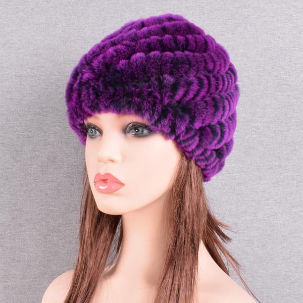 Зимняя теплая вязаная меховая шапка из кроличьего меха с ананасом, женские толстые шапки, шапочки для мамы