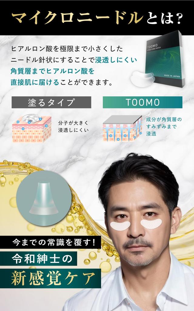 Патч для глаз с гиалуроновой кислотой Eye Care Eye Pack Hyalocare Patch TOOMO 6 [Needle Men] Мужской (3 дозы, шт.)