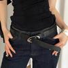 Simple Designer Women's Belt Luxury Red Black Lychee Pattern Waist Belt PU Leather Casual Dress Jeans Belt Streetwear