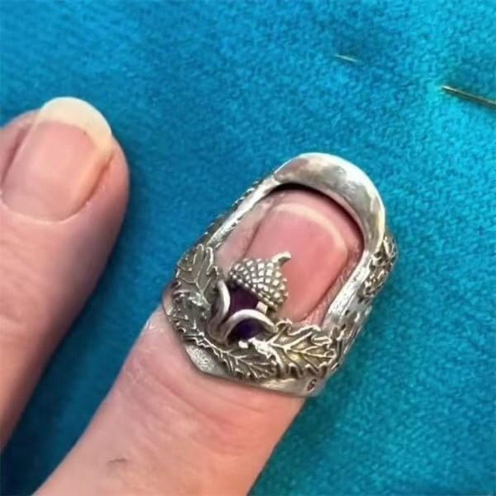 Metal Open Nail Acorn Thimble DIY Craft Embroidery Finger Protector Retro Sewing Thimble Household