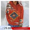 Women's Retro Tribal 3D Printed Hooded Sweatshirt - European & American Style Casual Fashion