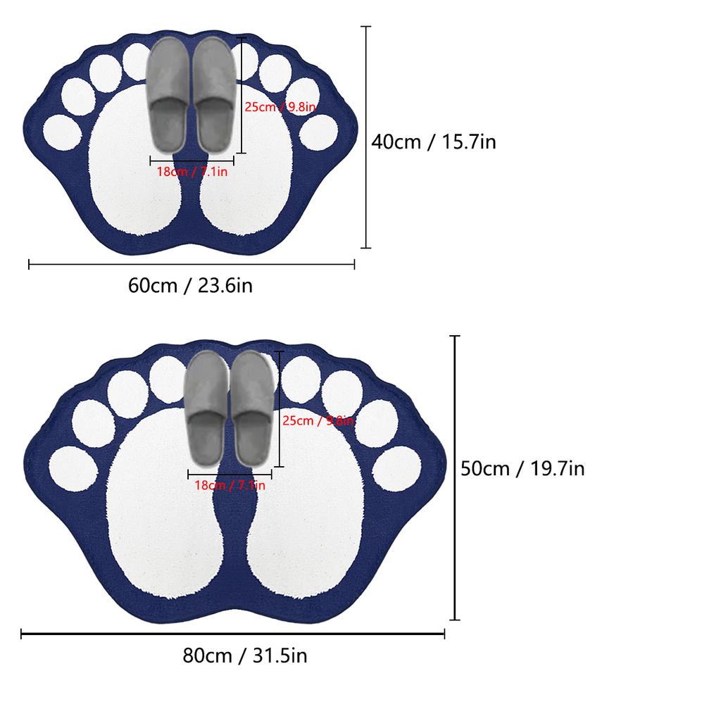 Thickened Simple Cartoon Bathroom Mat Non-slip Absorbent Mat Imitation Cashmere Mat Bedroom Bedside Wear-resistant Foot Mat