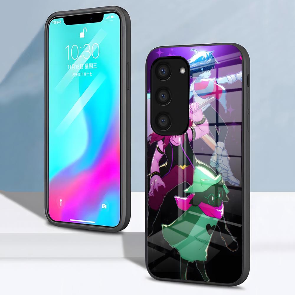 Чехол для телефона D-D-Deltarune для Samsung S26 S25 S24 FE S23 S22 S21 Plus S20 Ultra Note20Ultra Черный стеклянный чехол