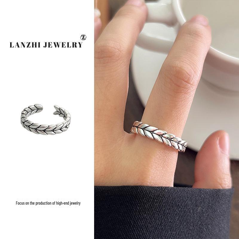 Тайское серебро Женское наборное кольцо - Серебро 925 пробы, Нишевый дизайн, Простые и универсальные украшения