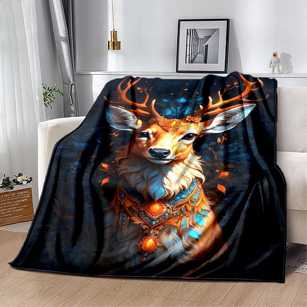 Magical Deer Fantasy Blanket,Suitable for sofas, offices, travel, living rooms, Gifts to relatives and friends, Blanket,Suitable for all seasons.