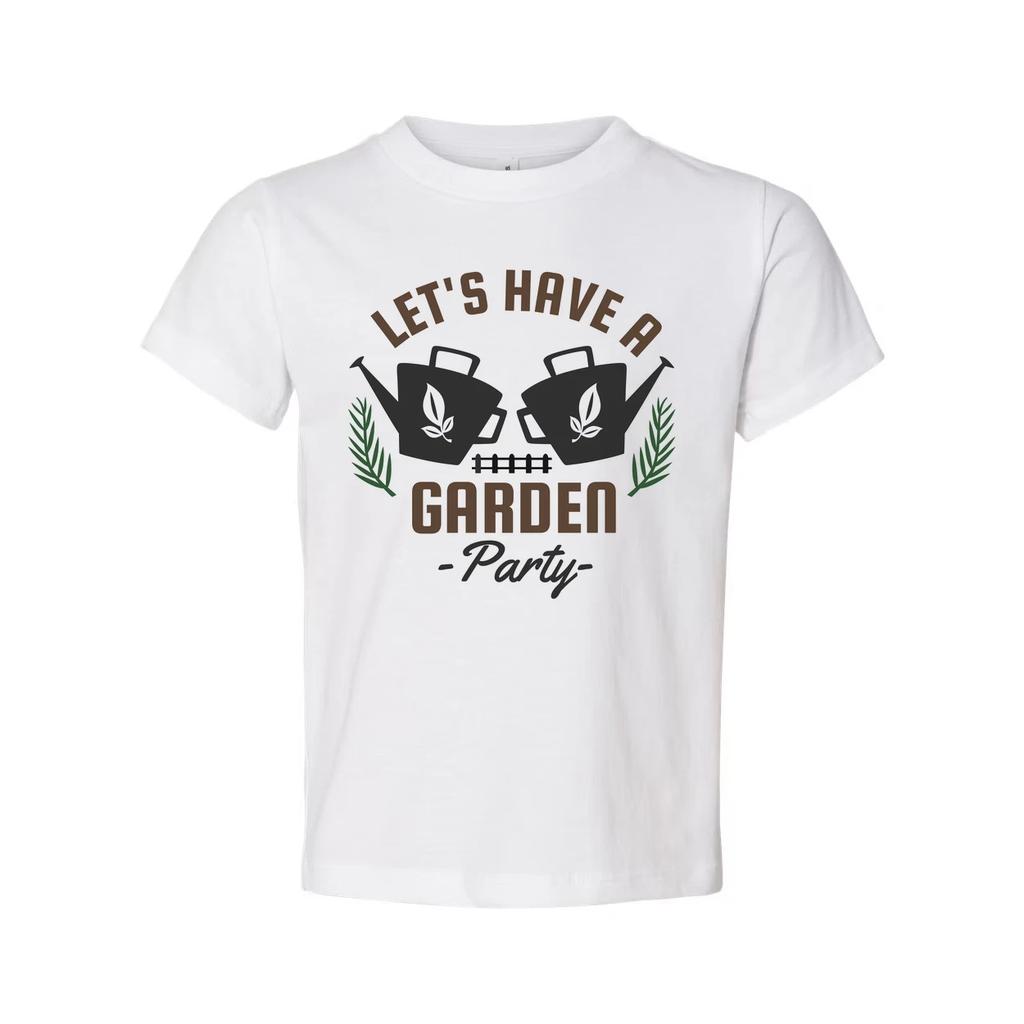 Gardening Themed Unisex T Shirt With Garden Party Graphic Featuring Watering Can