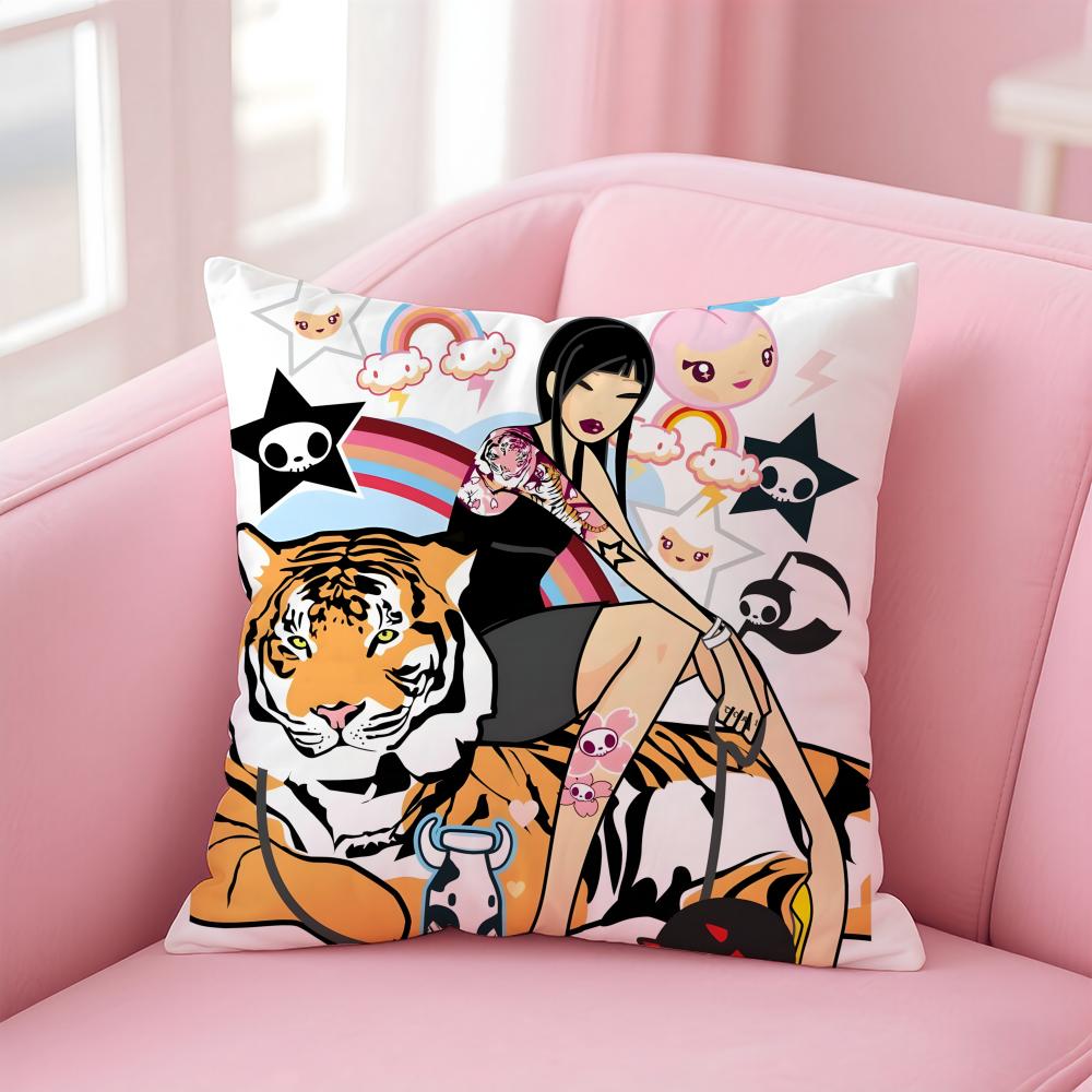 Чехол для подушки T-Tokidoki для дома и автомобиля, многоцелевой чехол для подушки - Двусторонний, Мягкий и прочный для ежедневного использования