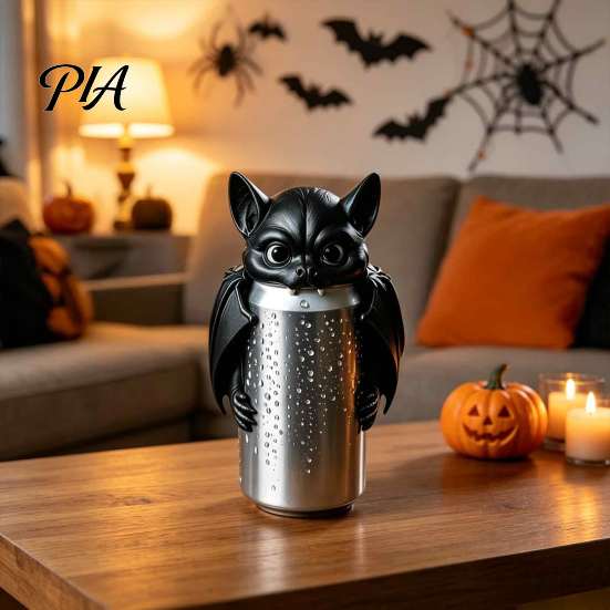 Standard Can Lids Bat Cover for Soda Cans, 3D Printed Reusable Drink Topper Protectors with Eyes & Wings, Novelty Dustproof Cap Parties Camping,