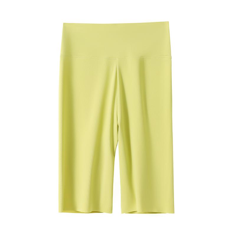 Ice silk anti glare high waisted shark pants for women, with a waist cinching and hip lifting sports shorts and multi-color shaping design
