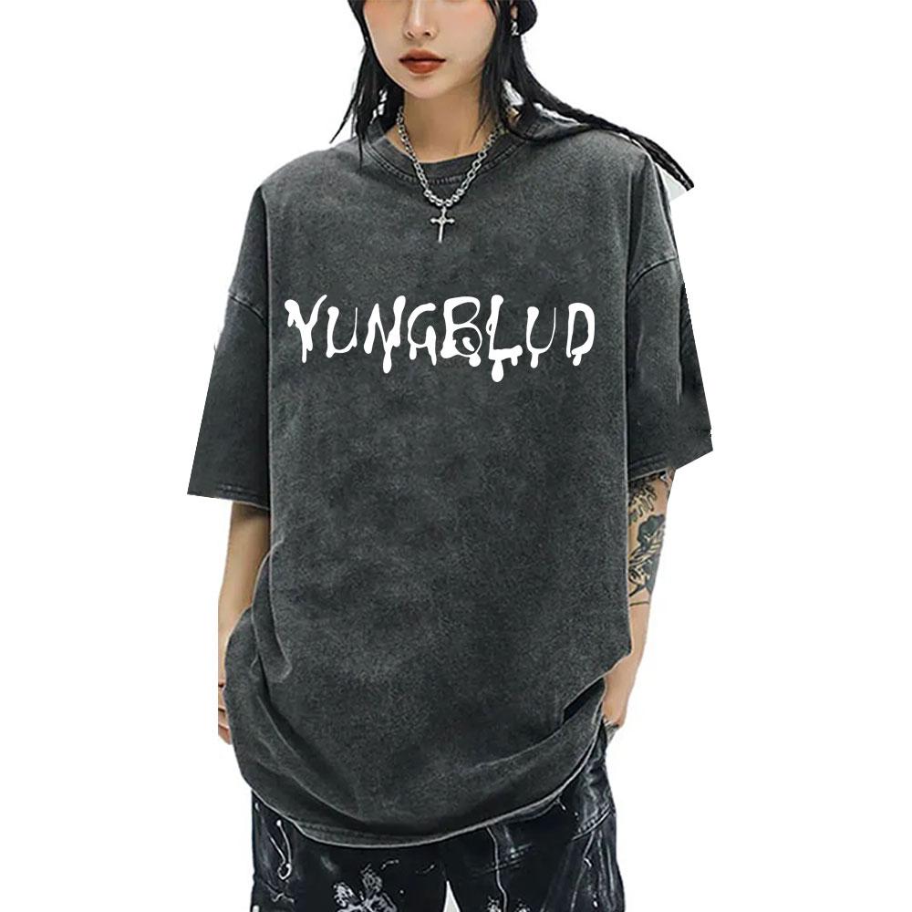 Washed Vintage Rocker Yungblud Music Album Graphic T-shirt Men Women Retro Fashion Rock T Shirt Men's Gothic Oversized T-shirts
