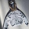 Winter Zip Up Hoodie Loose Fit Letter Print Sweatshirt With Detachable Fur Trim Streetwear Men Women