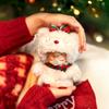 ROBOTIME Rolife Nanci Christmas Bear Plush Pendant Soft Lambswool Keychain for Bag Classic Holiday Decor Ideal Gift For Girl