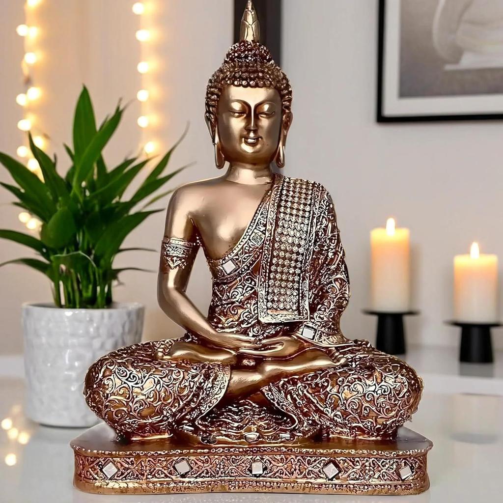 Meditating Sitting Buddha Statue showpiece Idol Home Decor Items for Living Room and Gifts