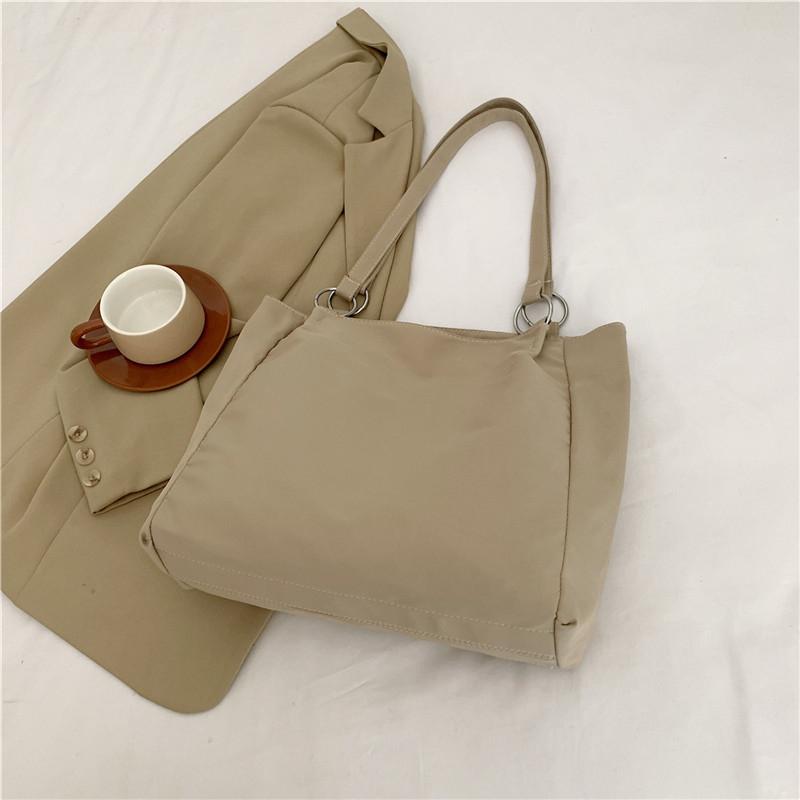 Холщовая сумка большой емкости, женская сумка на плечо, однотонная сумка-тоут